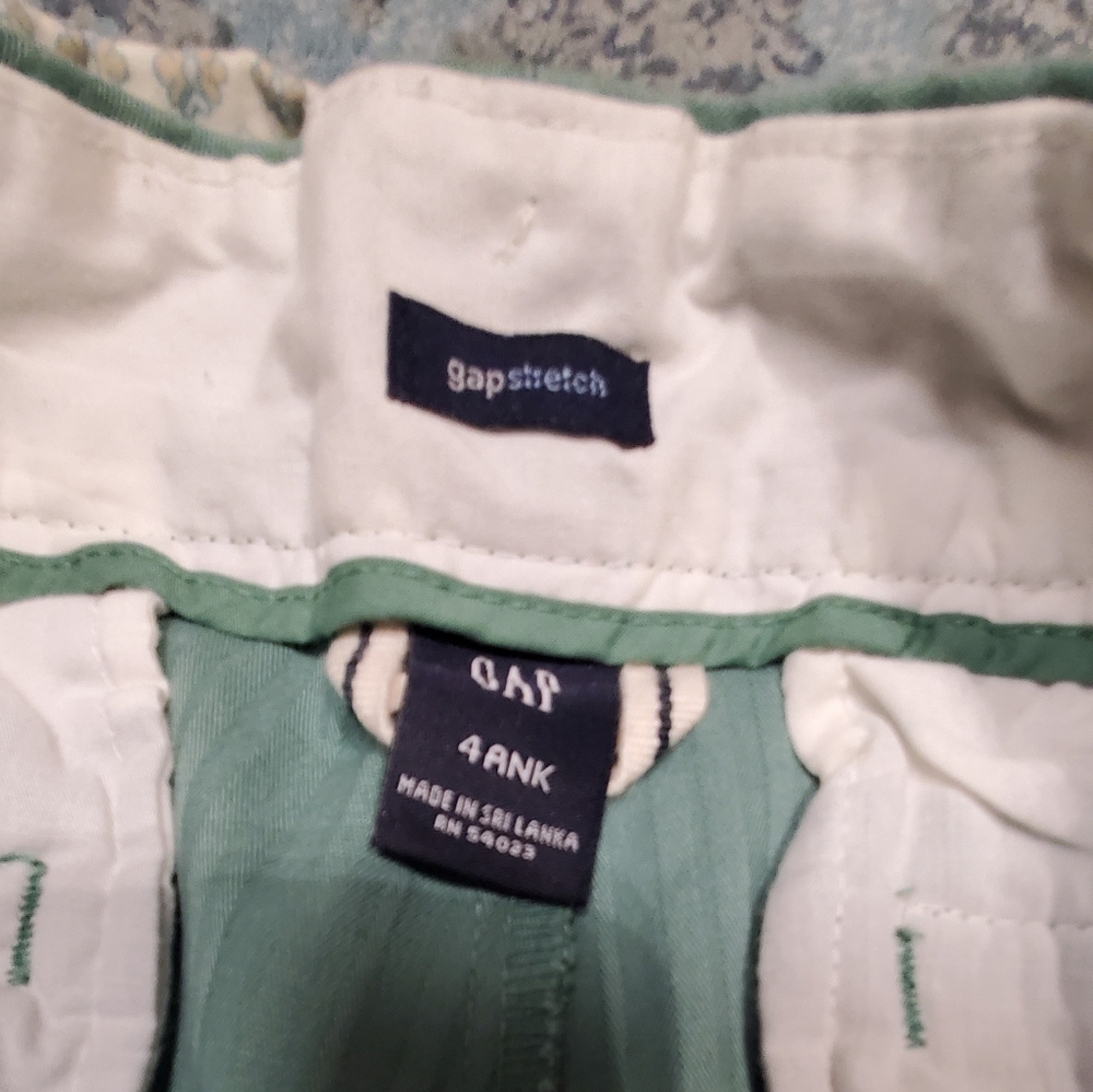 Green Stripe Wide-Leg Pants with Tie Waist Size 4 - Picture 5 of 7